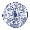 Laurel Manor Toile Garden Round Throw Pillow In Blue