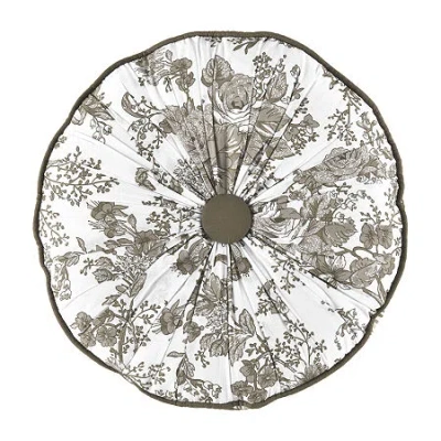 Laurel Manor Toile Garden Round Throw Pillow In Sand