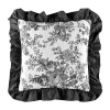 Laurel Manor Toile Garden Square Throw Pillow In Black