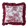 Laurel Manor Toile Garden Square Throw Pillow In Red