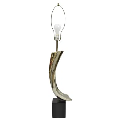 Pre-owned Laurèl Vintage Mid Century Modern Laurel Sculptural Gunmetal Table Lamp By Weiss & Barr In Gray