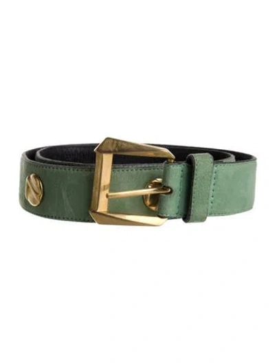 Pre-owned Laurèl Vintage Suede Belt In Green