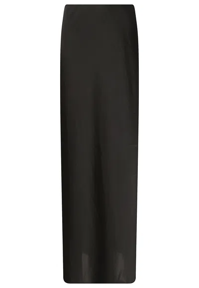 Laurèn Black Recycled Polyester Satin Maxi Skirt