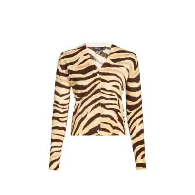 Laurèn Cardigan À Imprimé Animalier In Animal Print
