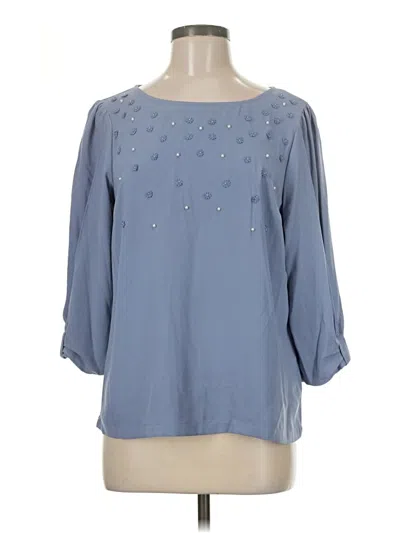 Pre-owned Lauren Conrad 3/4 Sleeve Blouse In Blue