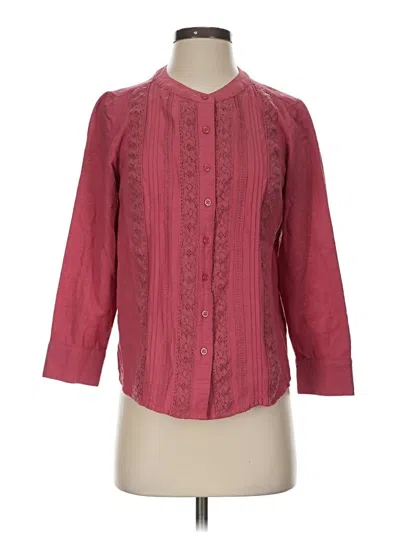 Pre-owned Lauren Conrad 3/4 Sleeve Blouse In Burgundy