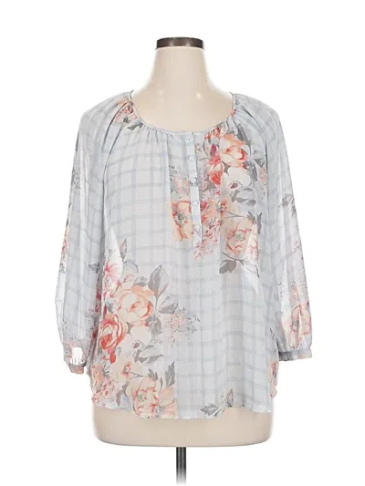 Pre-owned Lauren Conrad 3/4 Sleeve Blouse In Gray