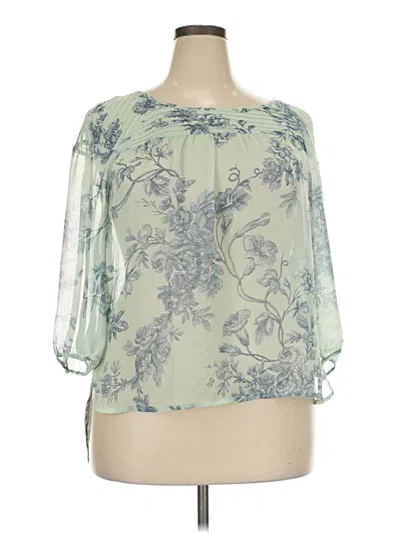 Pre-owned Lauren Conrad 3/4 Sleeve Blouse In Green