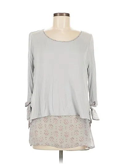 Pre-owned Lauren Conrad 3/4 Sleeve Top Gray Boatneck Tops