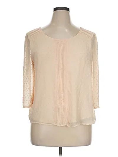 Pre-owned Lauren Conrad 3/4 Sleeve Top Ivory Square Neckline Tops