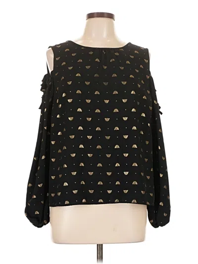 Pre-owned Lauren Conrad Long Sleeve Blouse In Black