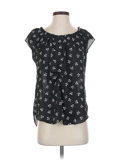Pre-owned Lauren Conrad Short Sleeve Blouse In Black