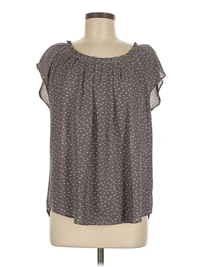 Pre-owned Lauren Conrad Short Sleeve Blouse In Gray