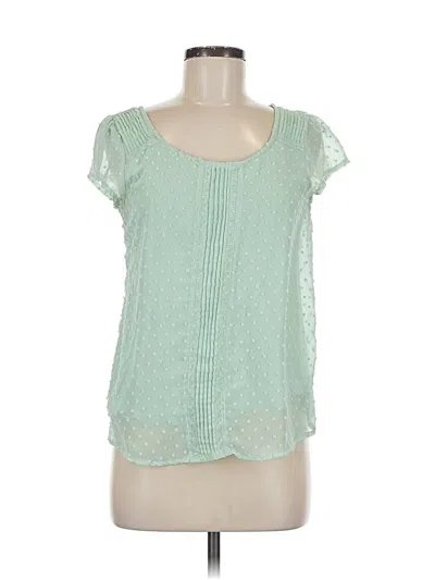 Pre-owned Lauren Conrad Short Sleeve Blouse In Green