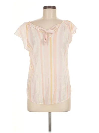 Pre-owned Lauren Conrad Short Sleeve Blouse In White