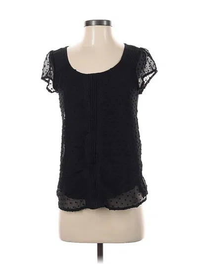 Pre-owned Lauren Conrad Short Sleeve Top Black Scoop Neck Tops