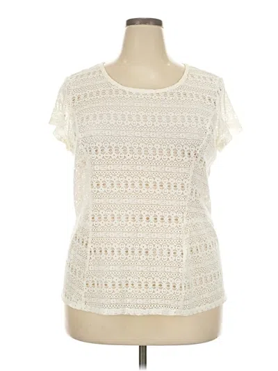 Pre-owned Lauren Conrad Short Sleeve Top Ivory Boatneck Tops
