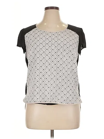 Pre-owned Lauren Conrad Short Sleeve Top Silver Square Neckline Tops