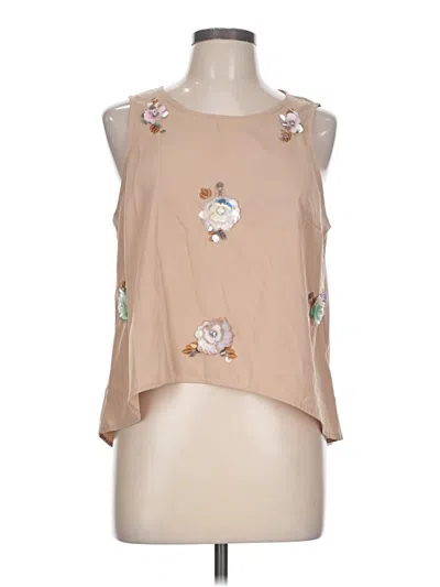 Pre-owned Lauren Conrad Sleeveless Blouse In Tan