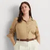 Lauren Curve Curve - Featherweight Cotton Shirt In Brown