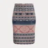 Lauren Curve Curve - Geo-motif Linen-cotton Pencil Skirt In Multi