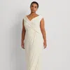 Lauren Curve Curve - Jersey Off-the-shoulder Gown In White