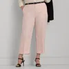 Lauren Curve Curve - Linen-blend-twill Cropped Trousers In Pink