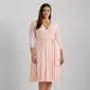 Lauren Curve Curve - Surplice Jersey Dress In Pink
