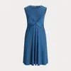 Lauren Curve Curve - Twist-front Jersey Dress In Blue