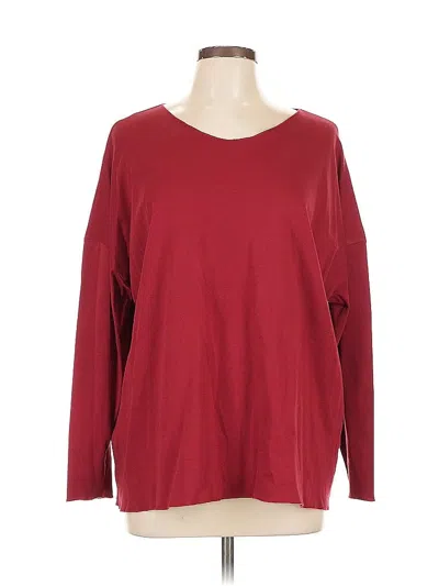 Pre-owned Lauren Gold Long Sleeve T-shirt In Burgundy