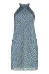 Laurèn Lauren Halter Sequin Mini-dress In Blue