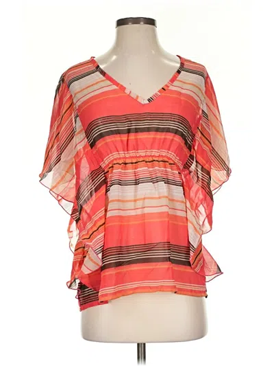 Pre-owned Lauren Hansen Short Sleeve Blouse In Orange