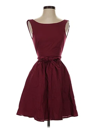 Pre-owned Lauren James Casual Dress In Burgundy