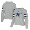 Lauren James Gray Dallas Cowboys Raglan Terry Sweatshirt In Gray