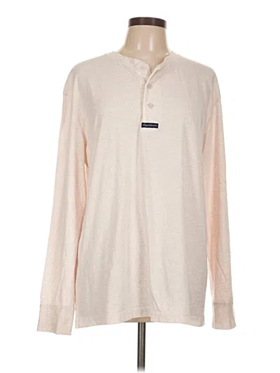 Pre-owned Lauren James Long Sleeve Henley Shirt In Brown