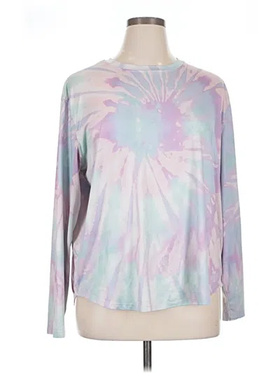 Pre-owned Lauren James Long Sleeve Top Purple Tie-dye Pattern Crew Neck Tops