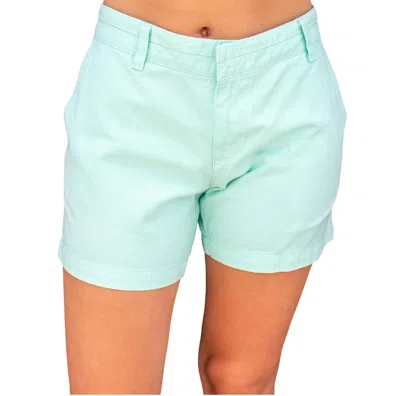 Lauren James Poplin Short In Mint In Blue