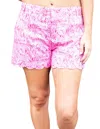 Lauren James Print Scallop Short In Ruffle Some Feathers In Pink