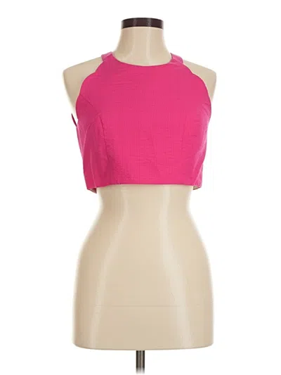 Pre-owned Lauren James Sleeveless Top Pink Halter Neckline Tops