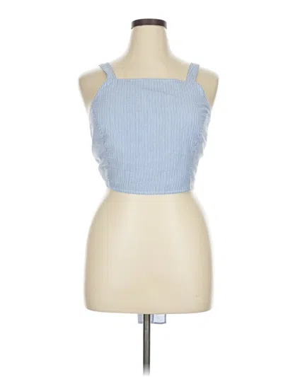 Pre-owned Lauren James Tank Top Blue Halter Neckline Tops