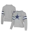 Lauren James Women's Gray Dallas Cowboys Raglan Terry Sweatshirt In Gray
