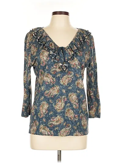 Pre-owned Lauren Jeans Co. 3/4 Sleeve Blouse In Blue