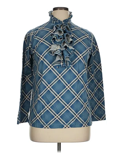 Pre-owned Lauren Jeans Co. 3/4 Sleeve Blouse In Blue