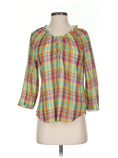 Pre-owned Lauren Jeans Co. 3/4 Sleeve Blouse In Green