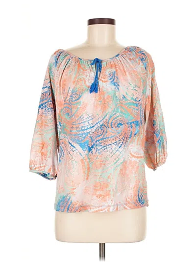 Pre-owned Lauren Jeans Co. 3/4 Sleeve Blouse In Orange