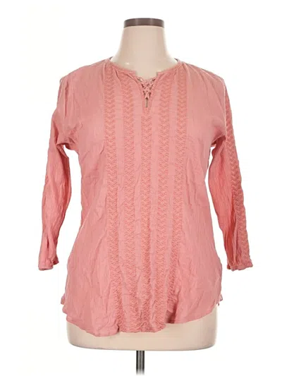 Pre-owned Lauren Jeans Co. 3/4 Sleeve Blouse In Pink