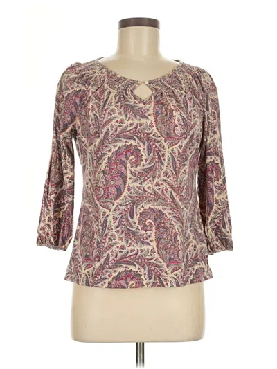 Pre-owned Lauren Jeans Co. 3/4 Sleeve Blouse In Purple
