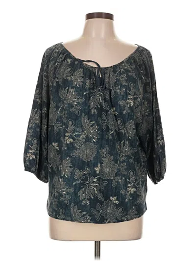 Pre-owned Lauren Jeans Co. 3/4 Sleeve Blouse In Teal