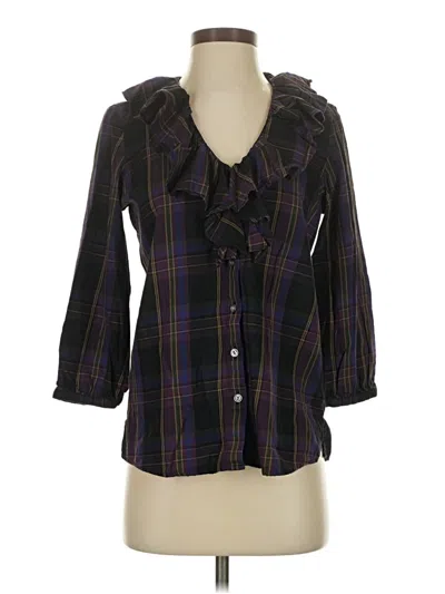 Pre-owned Lauren Jeans Co. 3/4 Sleeve Button Down Shirt In Black