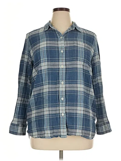 Pre-owned Lauren Jeans Co. 3/4 Sleeve Button Down Shirt In Blue